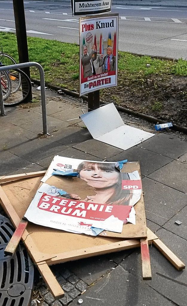 STUTTGART: Viele Wahlkampfplakate wurden beschmiert, zerstört oder abgerissen - Vor allem AfD betroffen: Parteien beklagen Zerstörungswut