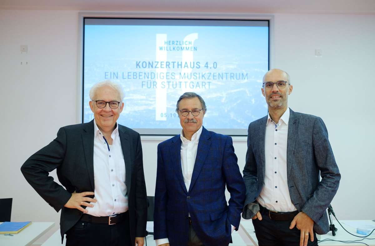 Der Vorstand der Konzerthaus-Initiative: Gernot Rehrl (Mitte) und seine beiden Stellvertreter Felix Fischer (links) und Ralf Püpcke. Foto: Lichtgut/Leif Piechowski