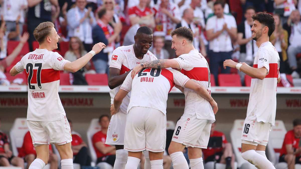 Die Spieler des VfB Stuttgart jubeln beim 3:0 gegen Eintracht Frankfurt – und bald auch in der Champions League?