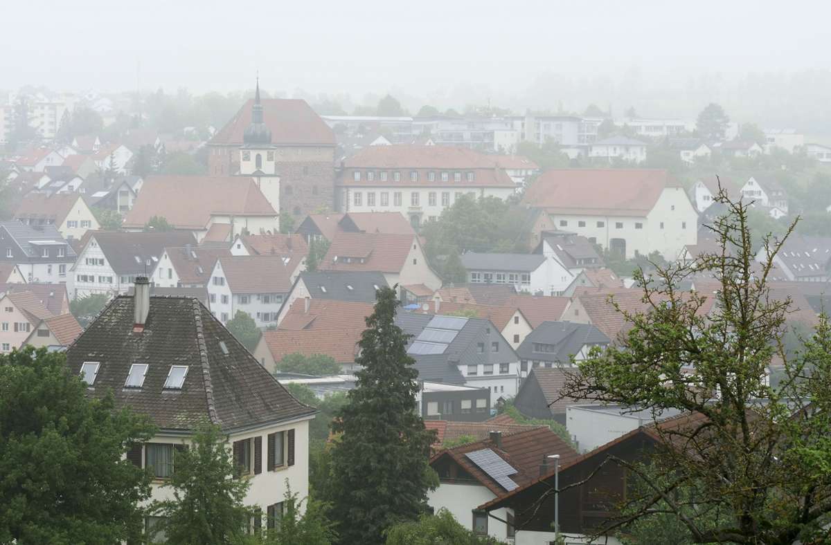Verwunschener Blick auf die Heimsheimer Schlösser im Nebel.