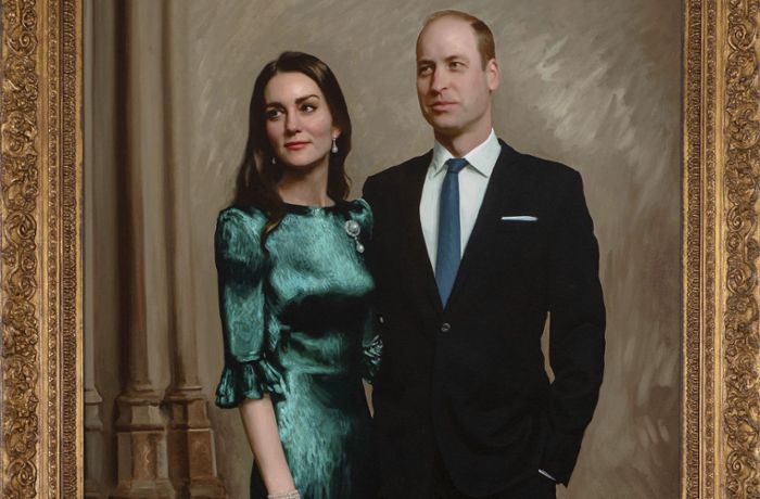 Prinz William und Herzogin Kate: Das königliche Paar betrachtet sein erstes offizielles Porträt