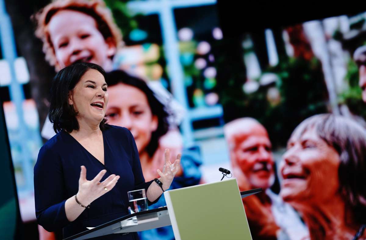 Die Grünen-Vorsitzende Annalena Baerbock nach der Nominierung zur Kanzlerkandidatin.