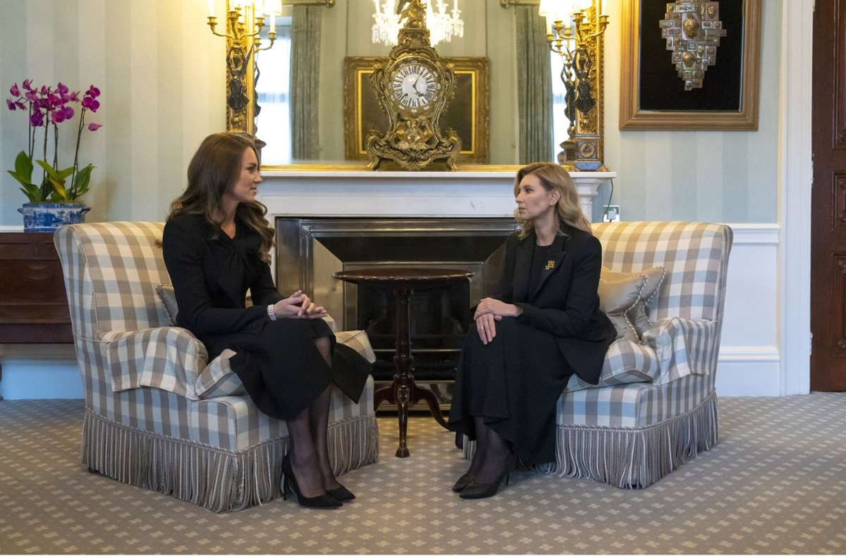 Prinzessin Kate empfängt die ukrainische First Lady Olena Selenska im Buckingham Palace.