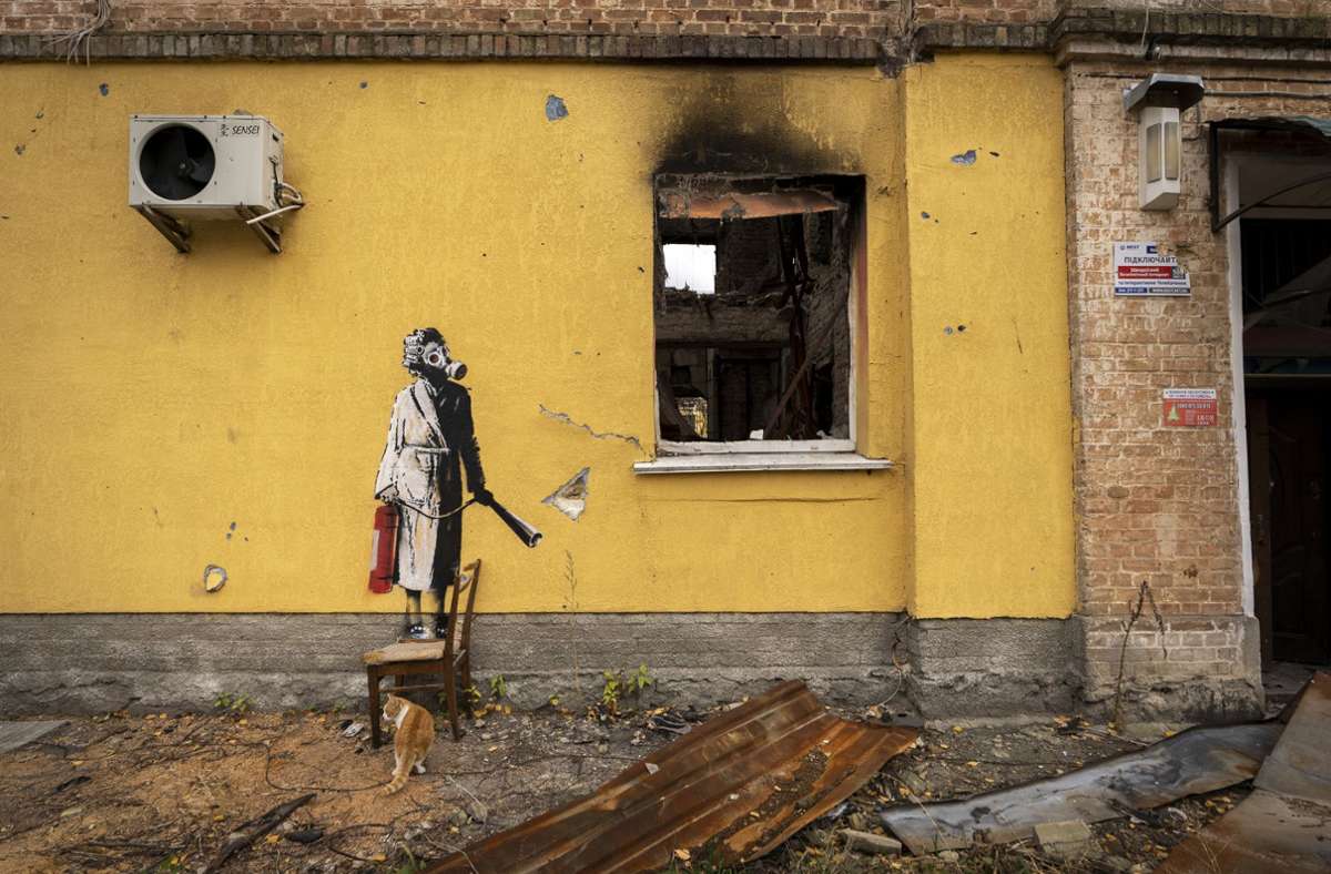 Banksy in der Ukraine: Streetart-Künstler  veröffentlicht Video mit neuen Werken