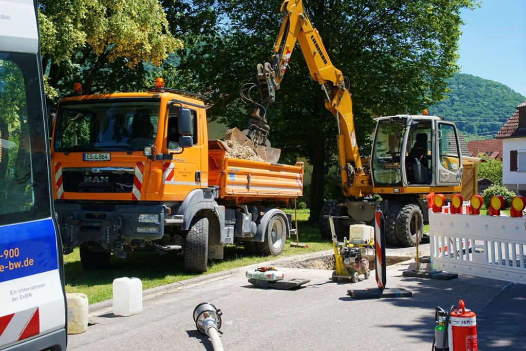 Gasleitung in Lenningen beschädigt
