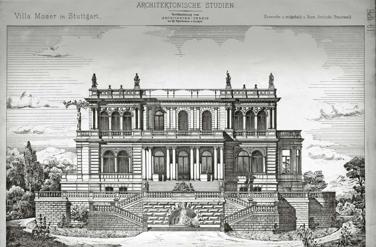 So sah die Villa Moser im Architektenentwurf aus.