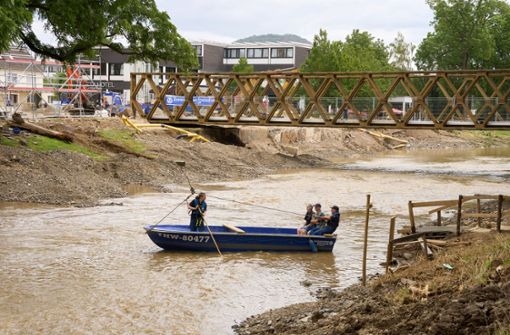 Die Markgrafenbrücke in Ahrweiler wurde vom Hochwasser zerstört. Foto: dpa/Thomas Frey
