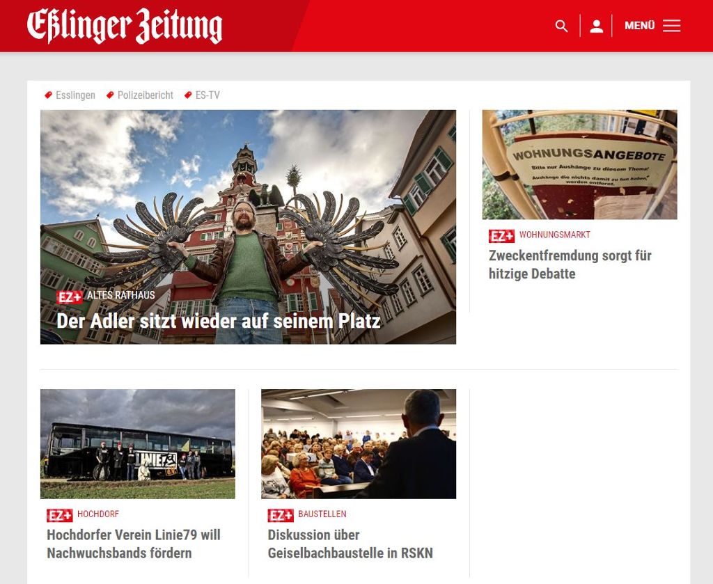 Relaunch Online-Auftritt der EZ mit neuem Design - Esslingen