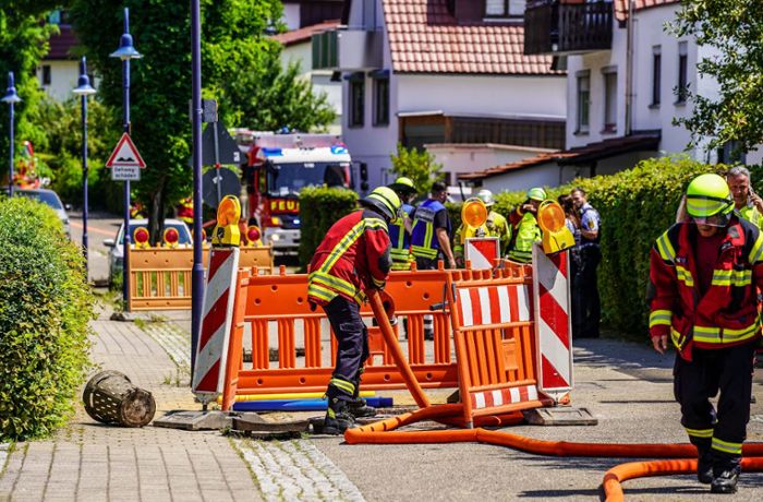 Feuerwehreinsatz in Aichwald: Anwohner wegen Gasaustritt evakuiert