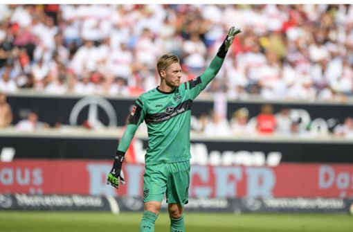 Kaum zu überwinden: Florian Müller hielt den VfB gegen RB Leipzig mit etlichen Glanzparaden im Spiel. Foto: imago/Passion2Press/Markus Fischer