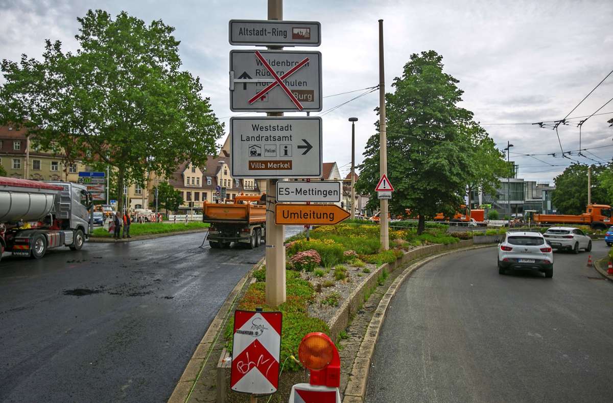 Baustelle in Esslingen: Verwirrung an der Maille-Kreuzung