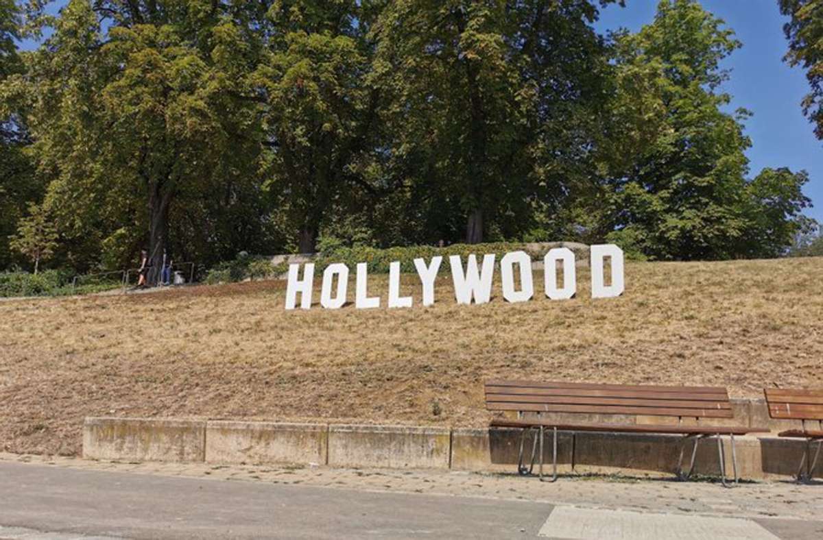 Stuttgarter Schlossgarten: Woher kommt der Hollywood-Schriftzug?