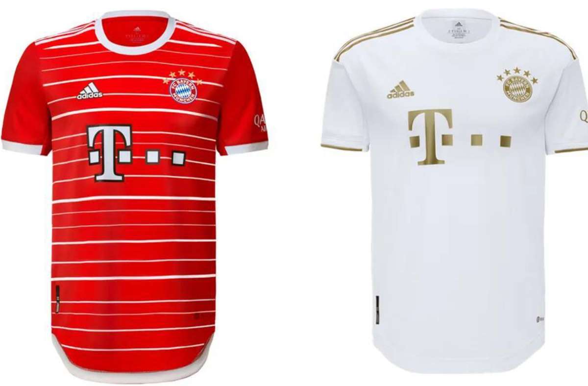 Wie gehabt tritt der FC Bayern in einem roten Heimtrikot an. Auswärts läuft der Rekordmeister in der kommenden Saison in einem weißen Shirt mit goldenem Flock auf.