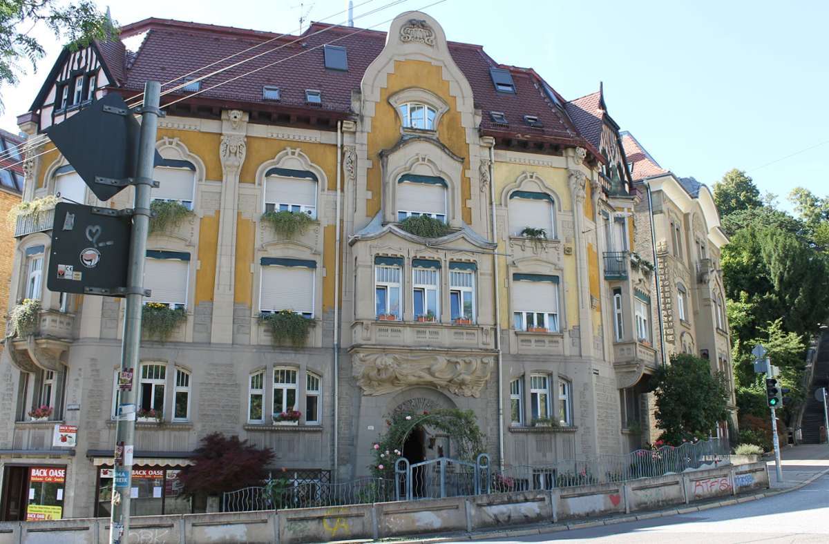 Stuttgarter Jugendstil: Die Mietshausgruppe in der Schickhardtstraße, erbaut 1903 bis 1905 von Emil und Paul Kärn.
