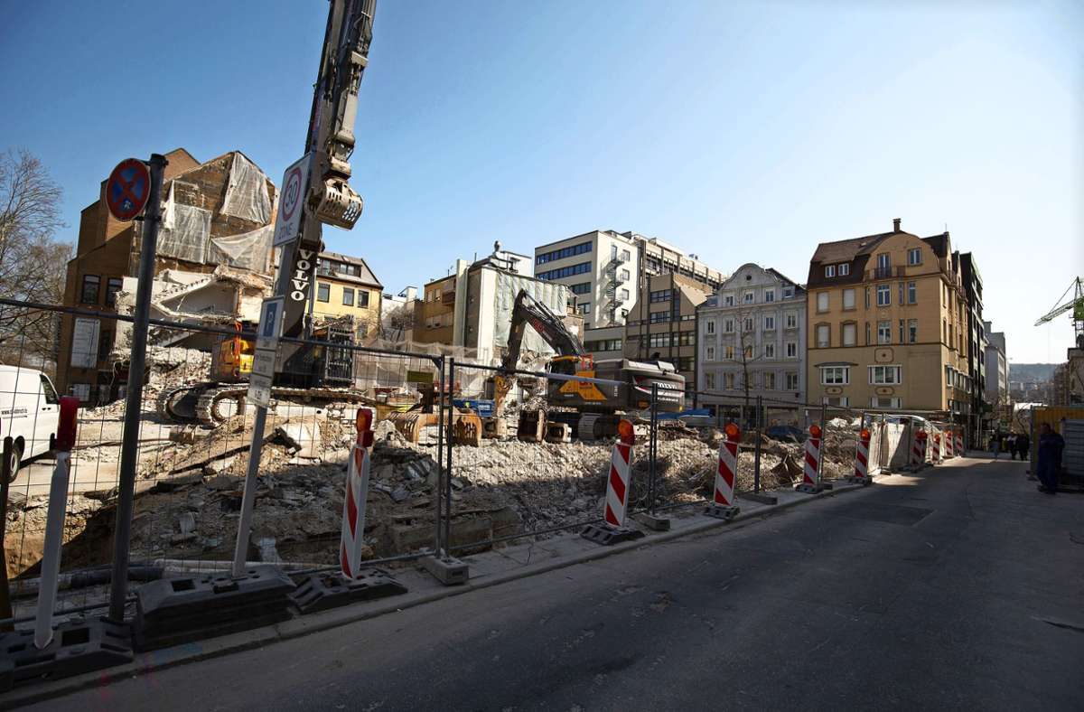 Baustelle in Stuttgart: An der Calwer Straße entsteht etwas Neues