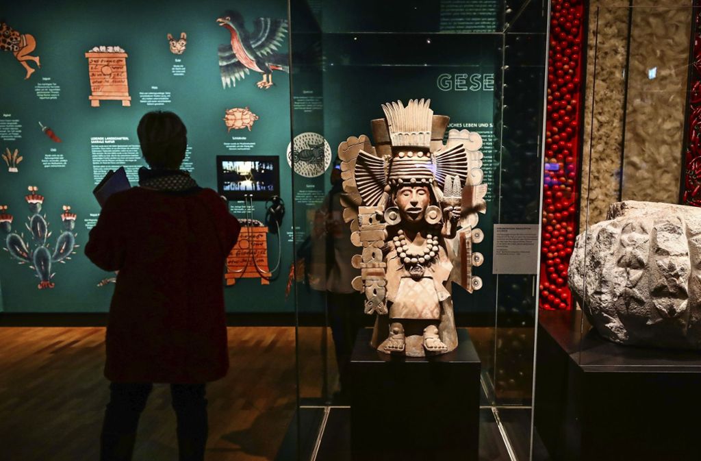 Die Große Azteken Landesausstellung ist noch bis zum 3. Mai im Stuttgarter Lindenmuseum zu sehen. Foto: picture alliance/dpa/Christoph Schmidt