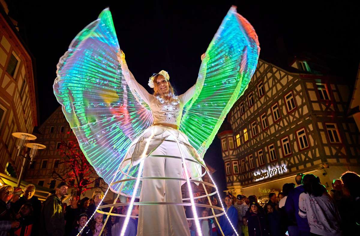Event in der Altstadt: So schön bunt hat Waiblingen geleuchtet