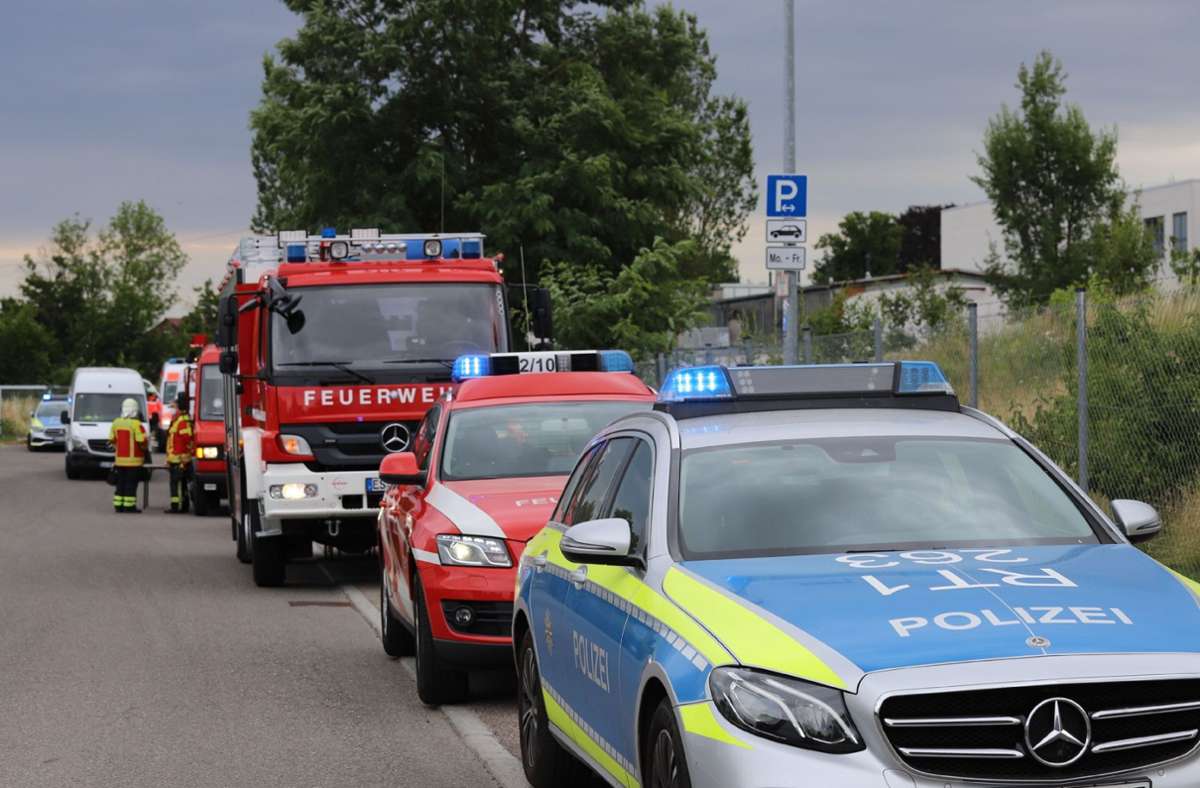 Feuerwehreinsatz in Ostfildern: Bagger beschädigt Gasleitung