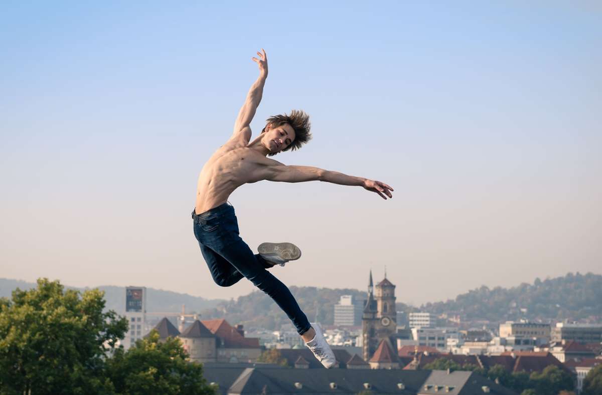 Ballettstar Friedemann Vogel über den Dächern von Stuttgart: