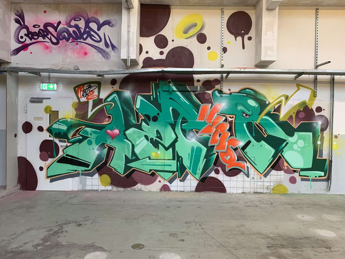Sieben Sprayer haben eine alte Druckhalle im Verlagsgebäude der Esslinger Zeitung als Leinwand genutzt: Das Ergebnis: eine Graffiti-Hall of Fame. Foto: Patrick Kuolt