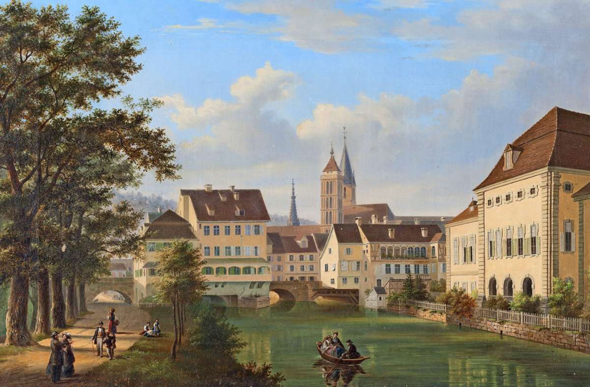 Stadtmuseum zeigt neues Gemälde: Als Esslingen den Flaneuren gehörte