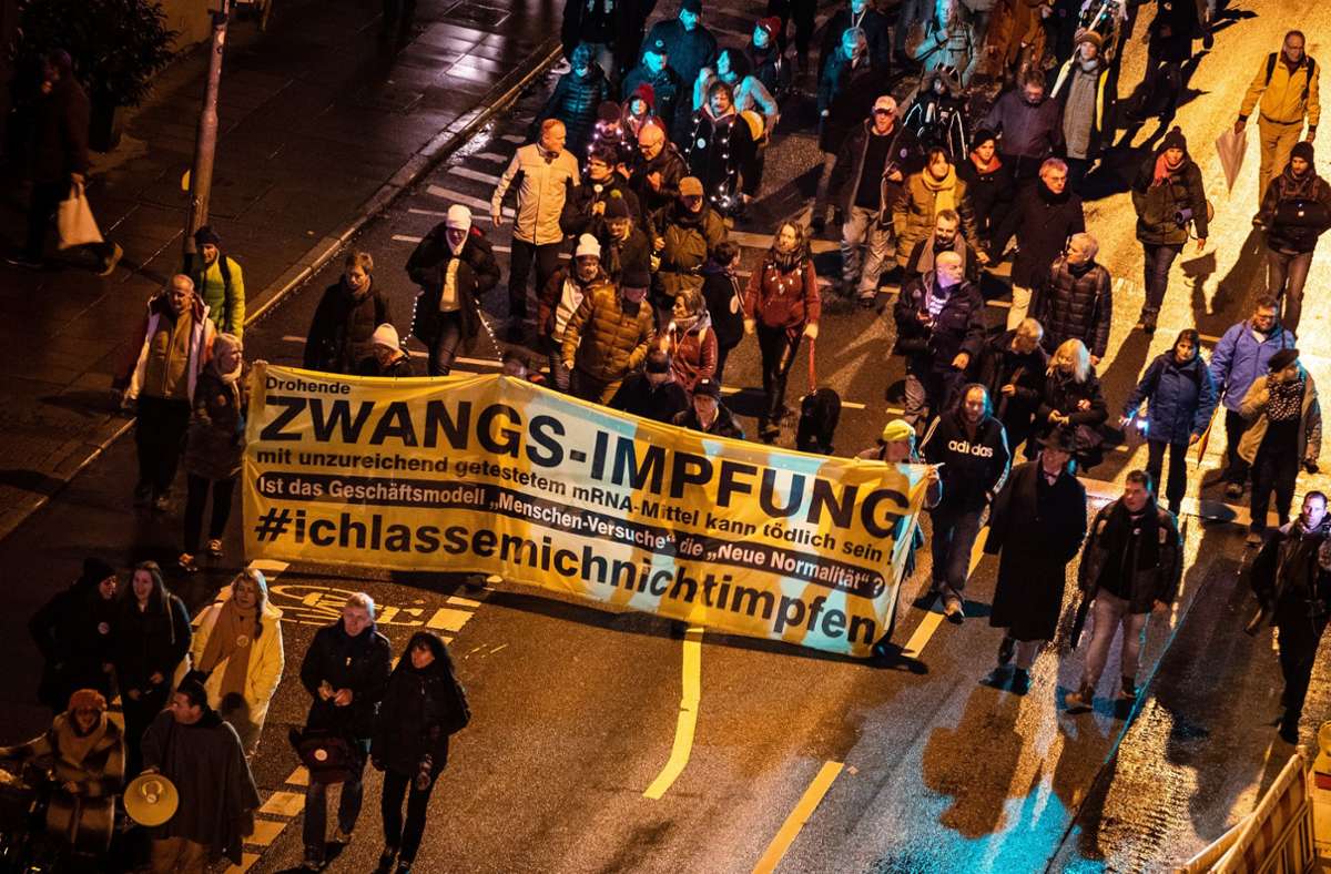 Corona-Proteste an Silvester in Stuttgart