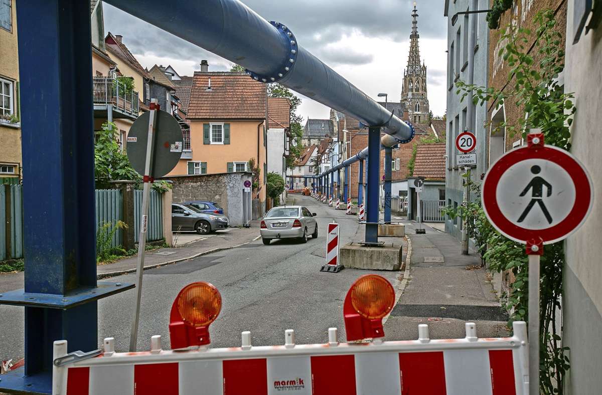 Esslinger Geiselbachstraße wird am 18. Juni wieder geöffnet: Licht am Ende der Kanalröhren