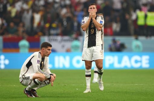 Fassungslosigkeit bei den deutschen Spielern nach dem WM-Aus Foto: dpa/Christian Charisius