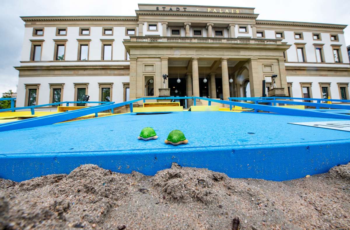 Stuttgart: Veranstaltung fällt ins Wasser: Ebbe bei der Stadt am Meer