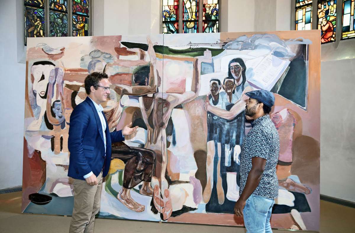 Der Maler Tesfaye Urgessa stellt in der Kreuzkirche Nürtingen aus: Starke Gefühle in Zeiten des Flüchtigen
