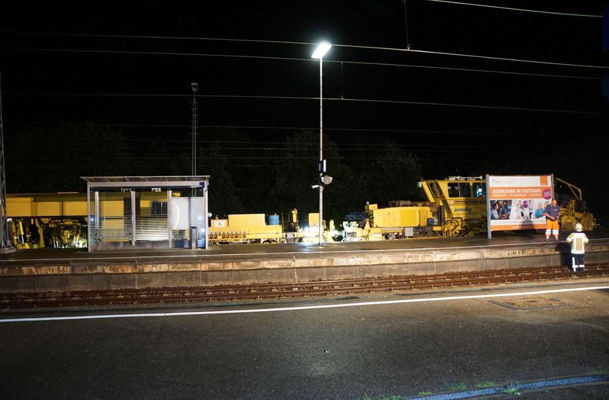 Der Unfall ereignete sich auf Gleis 3 des Nürtinger Bahnhofes.