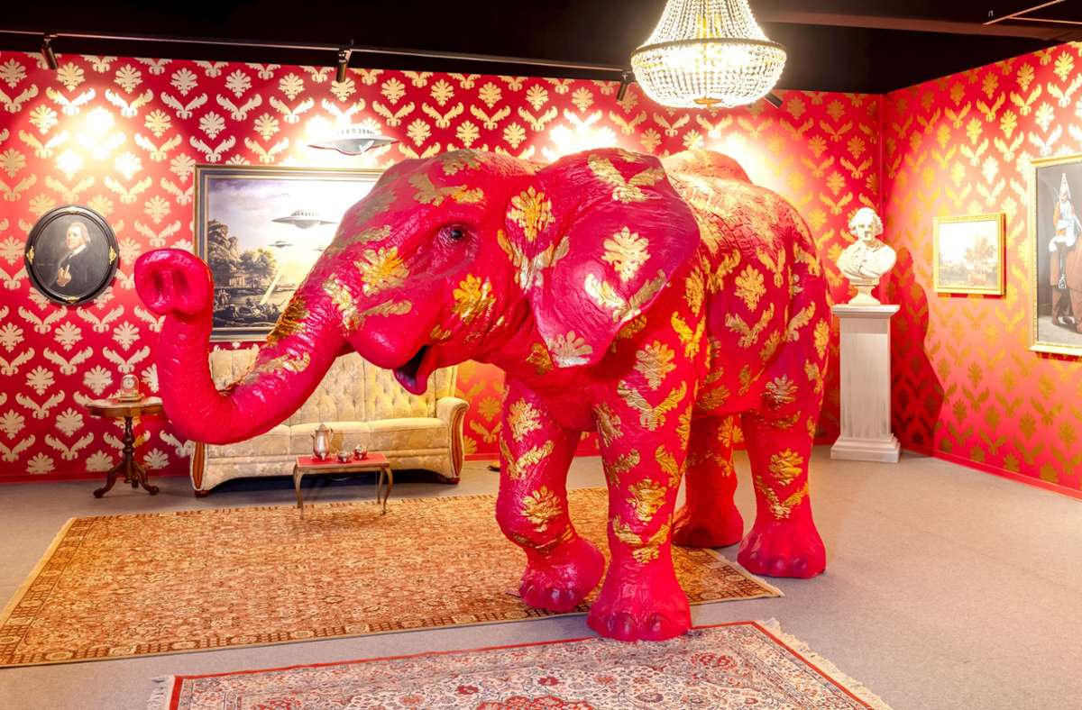 Der Elefant im Raum war im Jahr 2006 Bestandteil der „Barely Legal“-Ausstellung von Banksy – da allerdings war das Tier echt.
