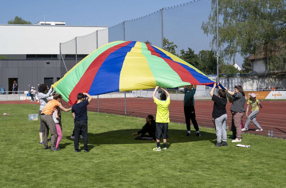 Haldenwang-Schule in Leonberg: Sport und einfach Riesenspaß am Mitmachen