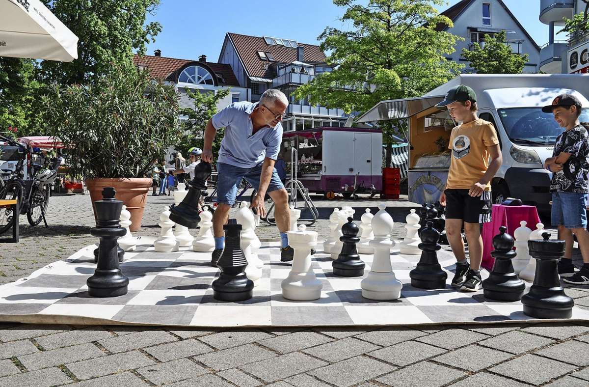 Schach in Wernau: Blitzschach im Großformat