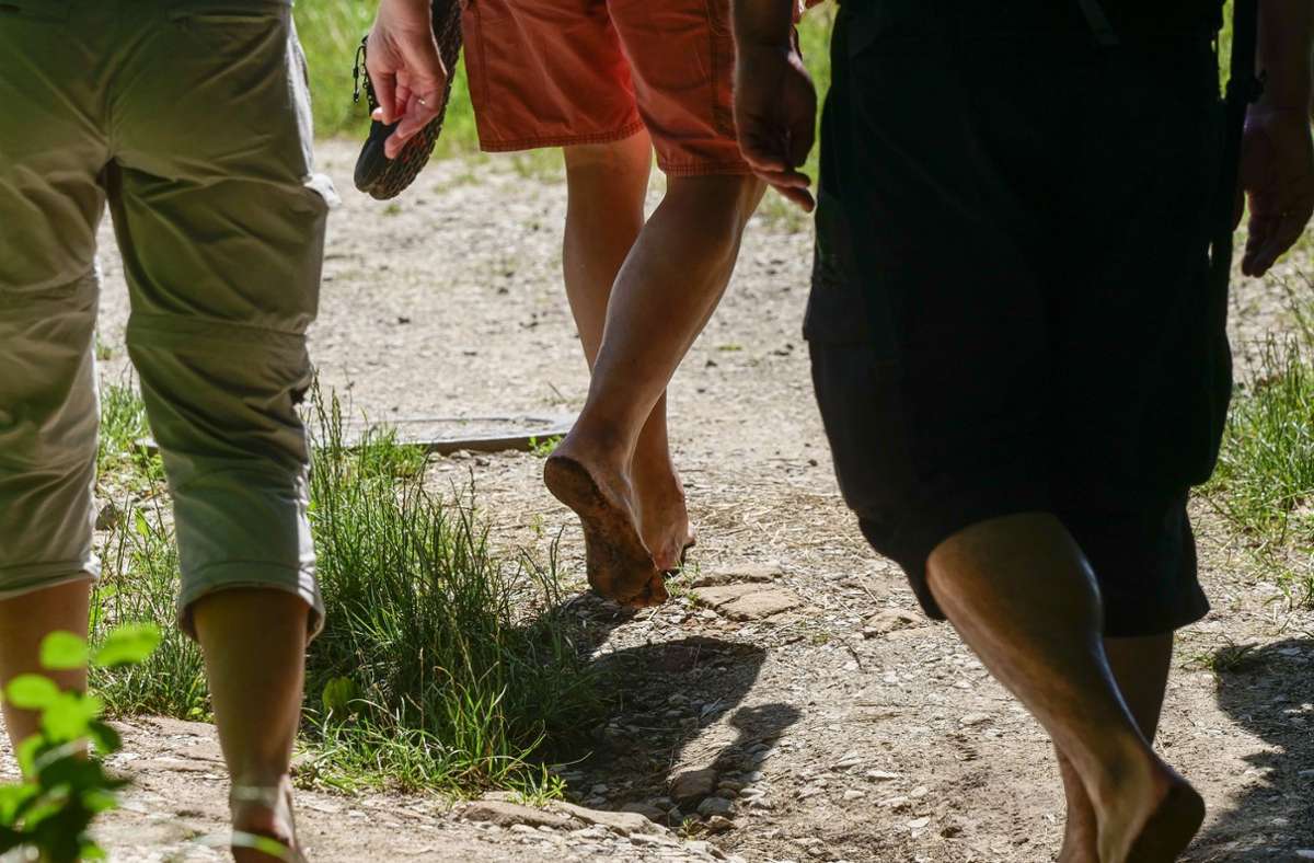 Auf Asphalt sollte man eher nicht barfuß laufen. Auf unbefestigten Waldwegen oder Wiesen tut das der Fußmuskulatur aber gut.