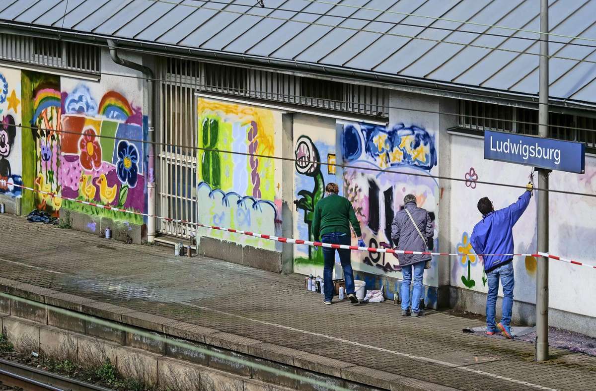 Graffiti in Ludwigsburg: Rückseite der Markthalle wird zum Kunstwerk