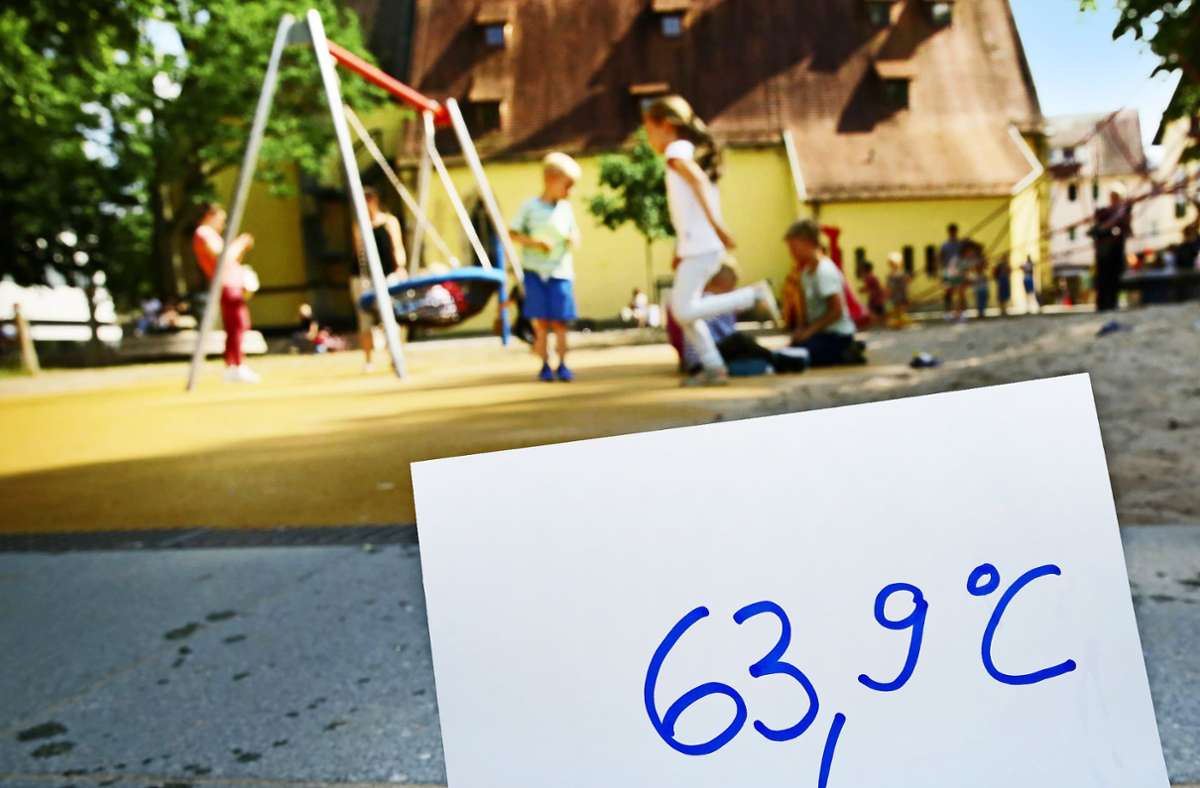 63,9 Grad Celsius in Nürtingen: Hitzerekord auf dem Spielplatz