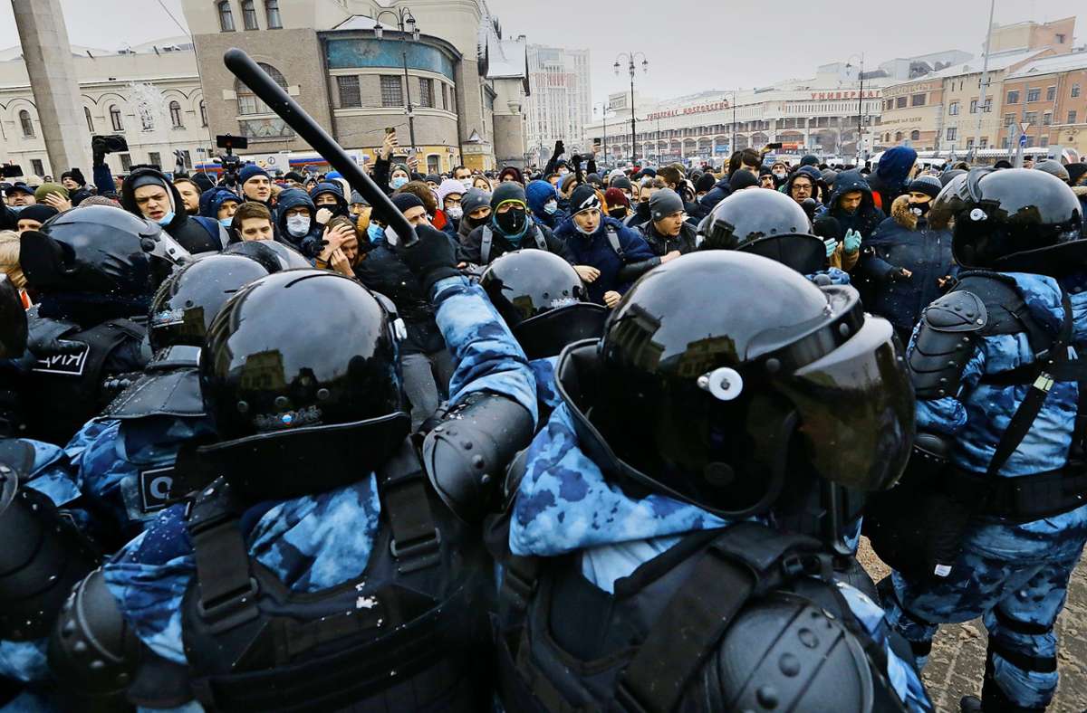 Machtkampf in Russland: Viele Festnahmen bei Protesten für Nawalny