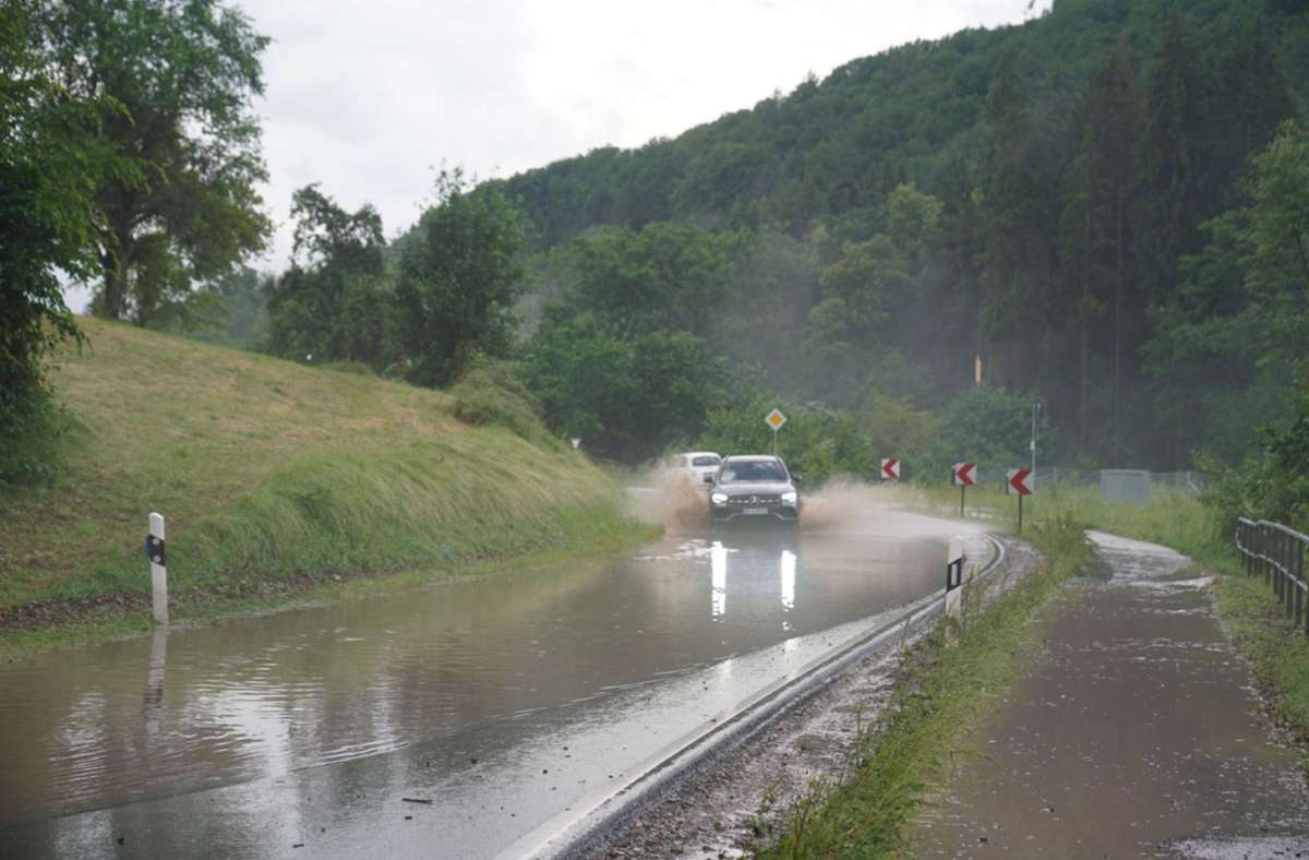 Auch in Reichenbach an der Fils waren Straßen überflutet.