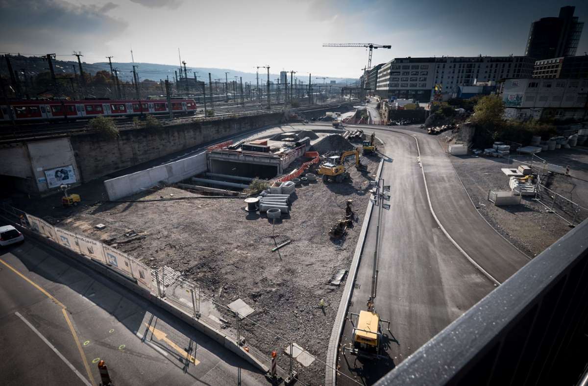 Baustelle für Stuttgart 21: Die  Wolframstraße wird zur Schikane