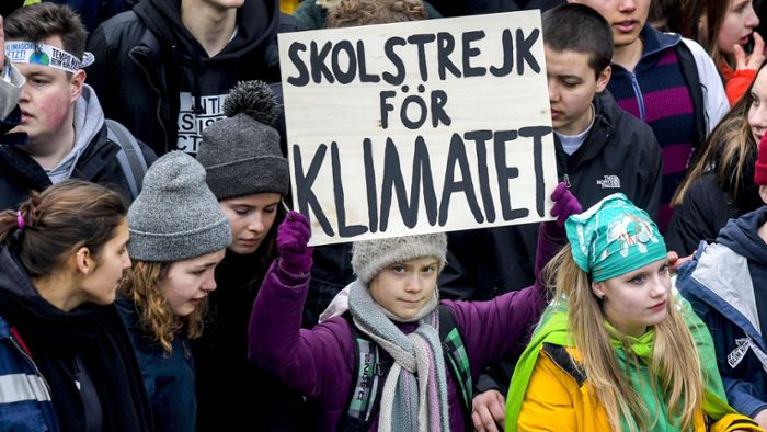 Klimaaktivistin demonstriert mit tausenden Menschen in Hamburg