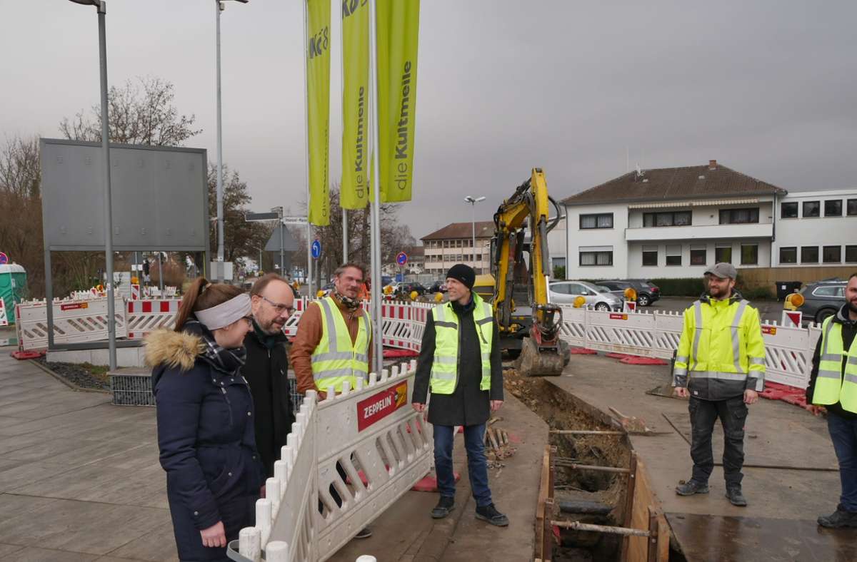 Die Baustelle in der Nürtinger Straße ist im Zeitplan. Foto: Kerstin Dannath