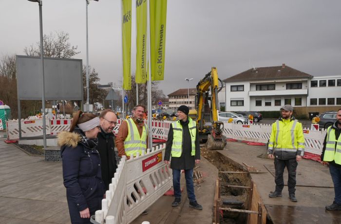 Gewerbegebiet in Köngen: Baustelle erschwert die Zufahrt zum Kö8