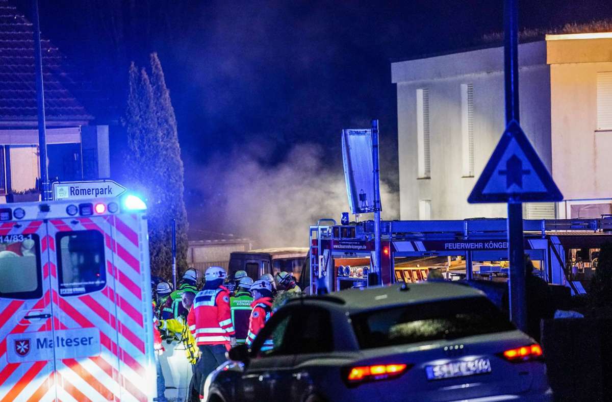 Am Sonntagabend brannte in Köngen ein Ethanol-Ofen. Foto: SDMG/SDMG / Kohls