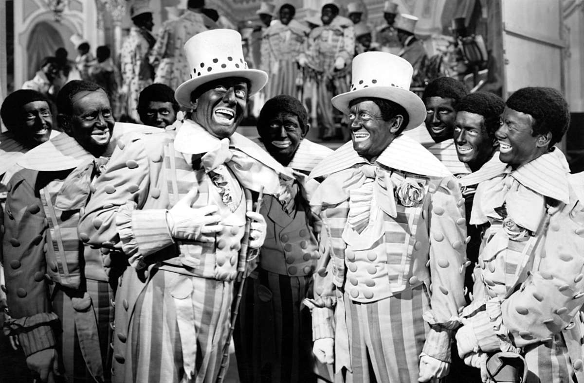 Hollywood griff die Tradition des blackfacing, der Karikatur schwarzer Menschen durch weiße Darsteller, noch lange gerne auf und schwärmte immer wieder von den alten Minstrel Shows wie hier in „Minstrel Man“ von 1944.