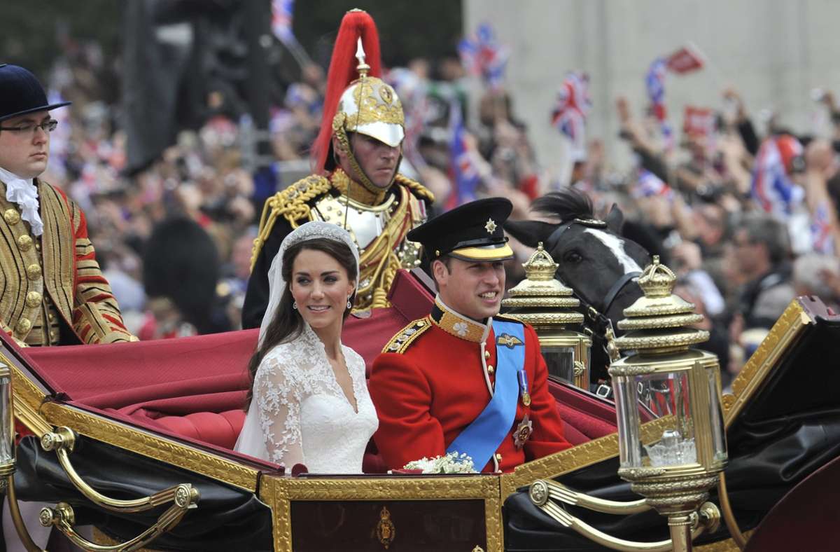 Im Landauer durch Londons Straßen: Am 29. April heirateten Kate Middleton und Prinz William.