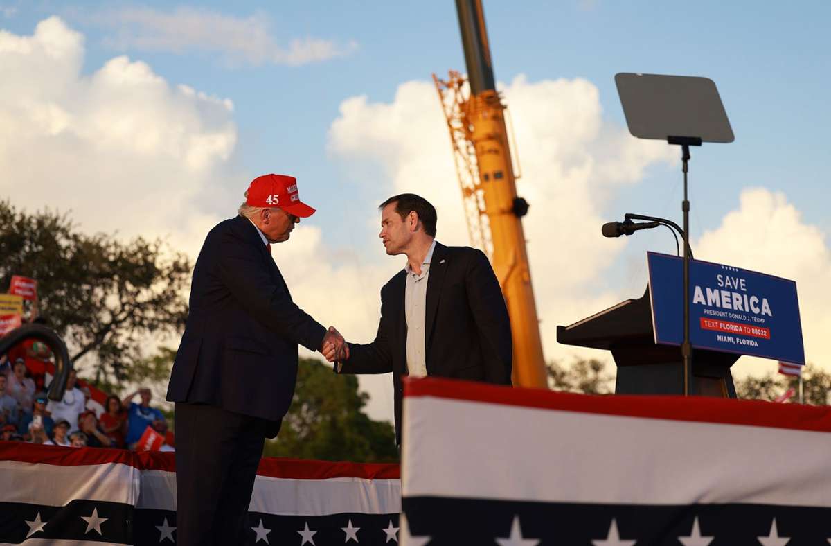 Im Miami trat der frühere US-Präsident mit Senator Marco Rubio auf.