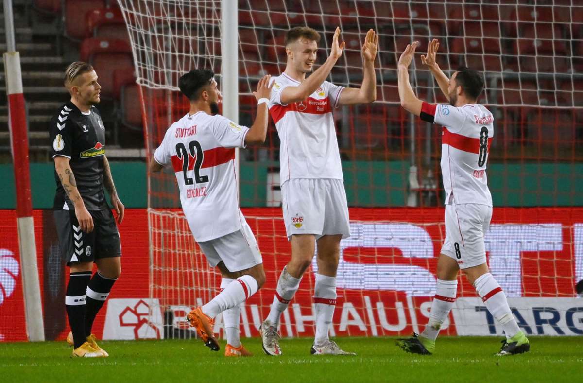 VfB Stuttgart gegen SC Freiburg: Sieg im DFB-Pokal – VfB krönt starkes Jahr mit Achtelfinal-Einzug