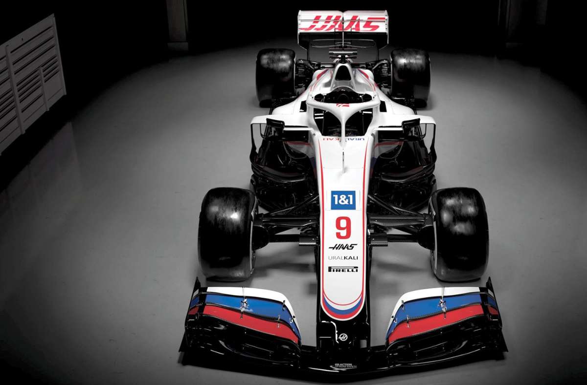 Die Farbgebung des Autos von Haas-Racing erinnert sehr an die russische Flagge Foto: dpa