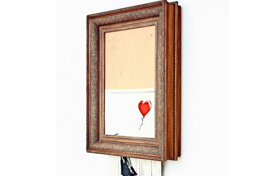 Teilgeschreddert: „Love is in the Bin“ von Banksy.